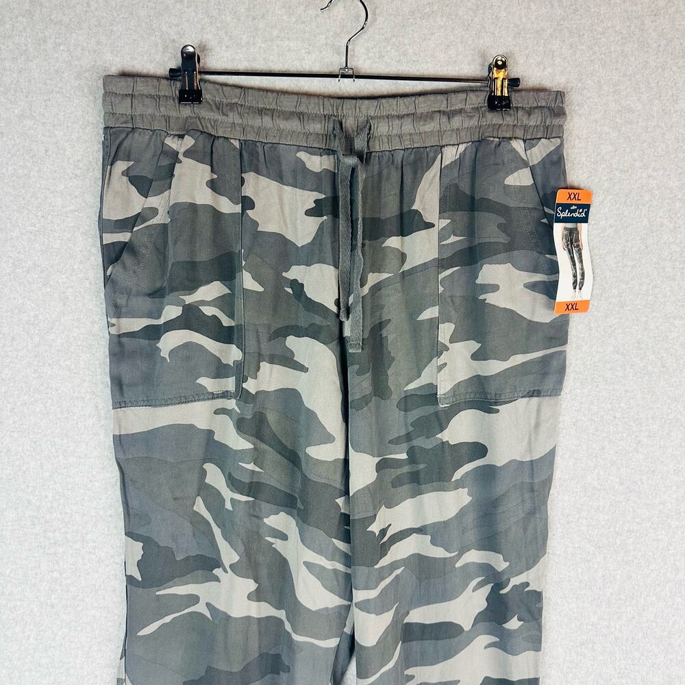 New Splendid Womans Sz XXL Jogger Pants Gray Camo Pull On Comfort Stretch NWT - Picture 4 of 11